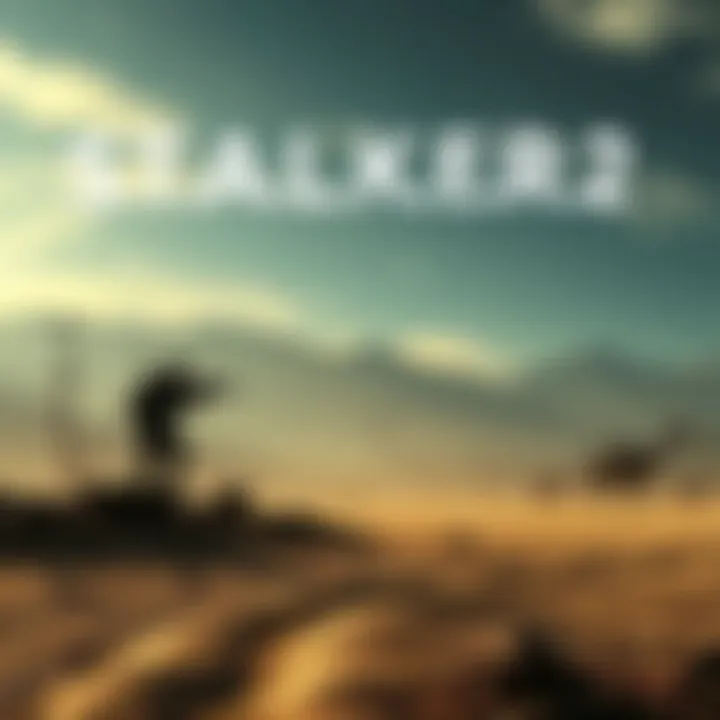 A dramatic scene from the S.T.A.L.K.E.R. 2 trailer featuring a desolate landscape and a lone character holding a weapon, showcasing intense gameplay action.