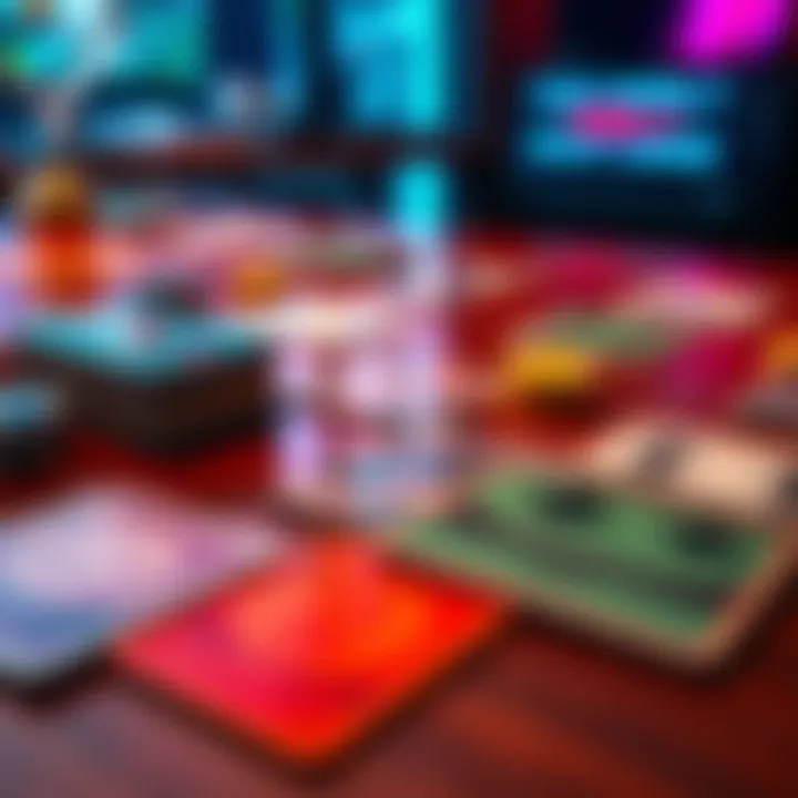 Standard Cards on a Table A close-up of newly designed standard cards laid out on a table, showing their sleek design and modern features.