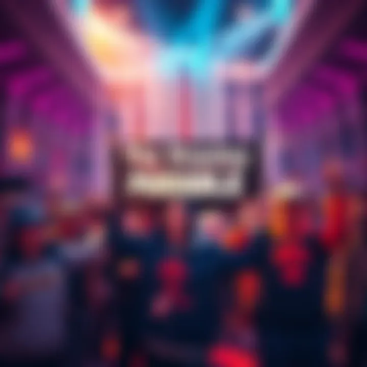 A group of fans gathered to celebrate the 10th anniversary of The Stanley Parable: Ultra Deluxe, holding banners and wearing themed apparel.