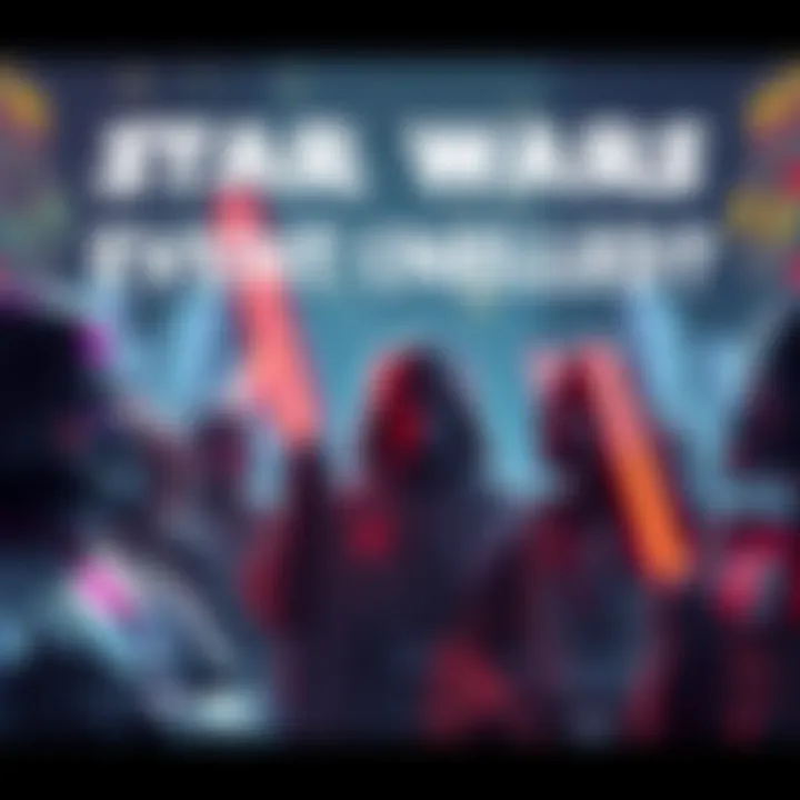 A group of Star Wars fans discussing the latest news about the event, showing concern and anticipation