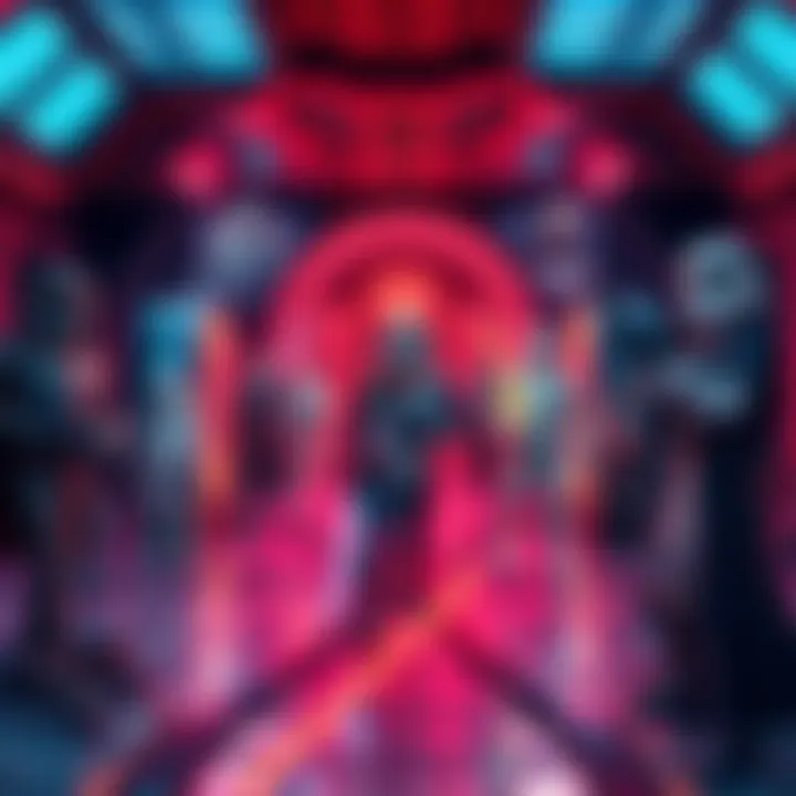 A vibrant map showcasing various characters and skins from Star Wars, set in an engaging environment.