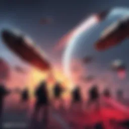 Concept art of Star Wars Zero Company showing a futuristic battle scene in the Titanfall universe with spaceships and soldiers