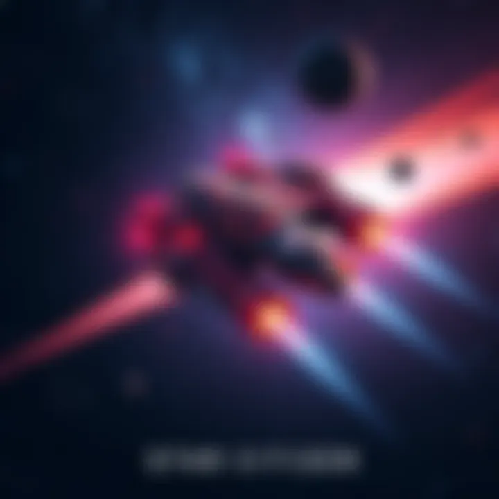 Star Citizen Spaceship A futuristic spaceship soaring through a star-filled galaxy, showcasing stunning graphics and design.