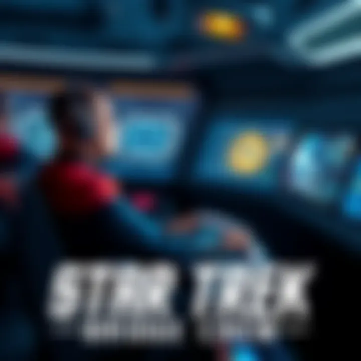 A player piloting a starship solo in Star Trek: Bridge Crew, focused on the screen while wearing a Starfleet uniform.