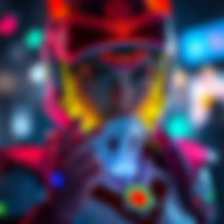 STAR Unit Cosplay A detailed view of a person in a STAR Unit costume, showcasing vibrant colors and intricate design elements.