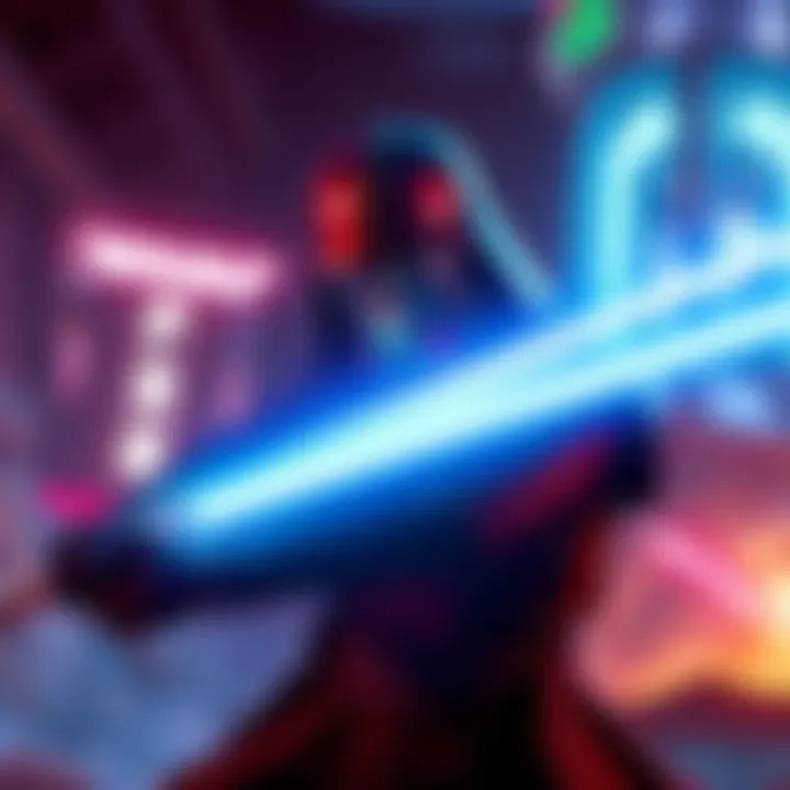 A character in Star Wars: Fallen Order using a lightsaber in an action-packed environment
