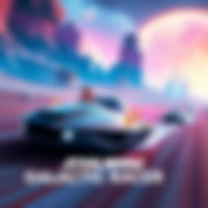 A scene from Star Wars: Galactic Racer showing a racing pod in a vibrant alien landscape with characters engaged in a race.