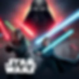 A dramatic scene from Star Wars Jedi 3 with Cal, his daughters, and a Dark Side figure looming over them, lightsabers ignited, depicting a tense moment of conflict.