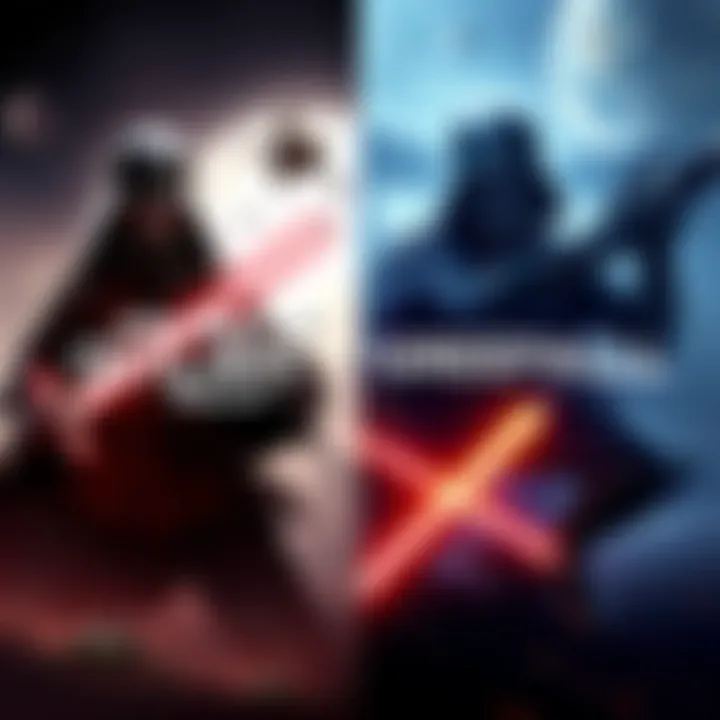 A split image showcasing characters and themes from Star Wars Outlaws on one side and Greedfall on the other, highlighting their unique styles and gameplay experiences.