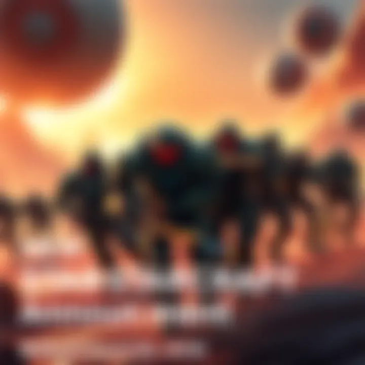 A digital artwork featuring futuristic soldiers and alien landscapes, symbolizing the new StarCraft shooter being announced at BlizzCon 2026.