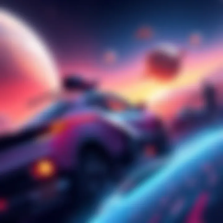 Illustration showing new features and bug fixes in Starfield update 1.15.216, highlighting improved quests and vehicle performance.