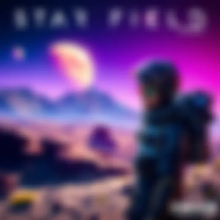 A character in space gear exploring a new planet in Starfield, showing vibrant landscapes and futuristic technology.