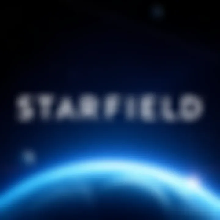 Starfield logo with a cosmic background featuring stars and planets