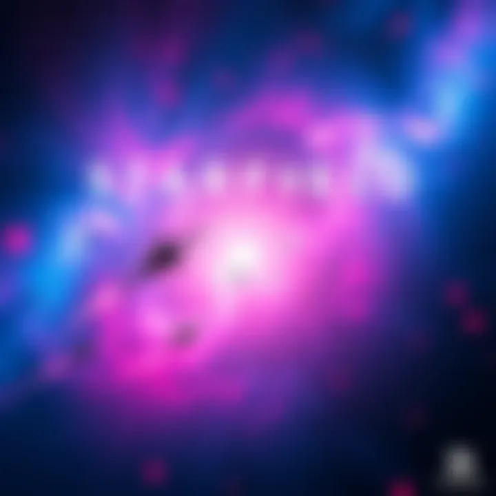 A vibrant space scene with spaceships flying through colorful galaxies, representing the game Starfield, set to launch on PS5.