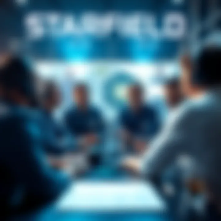 Starfield Modders Meeting Group of modders discussing Starfield project concerns in a virtual setting.