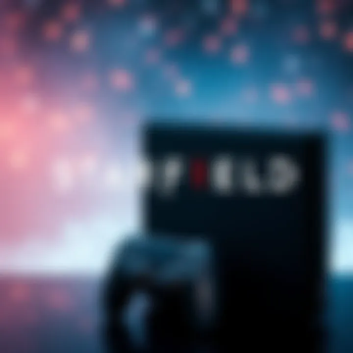 Starfield logo with PlayStation console The Starfield logo displayed alongside a PlayStation console, symbolizing fans' hopes for the game on PlayStation systems.