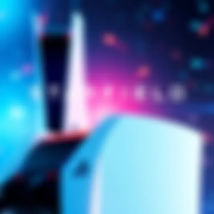Starfield logo with PlayStation 5 console in the background