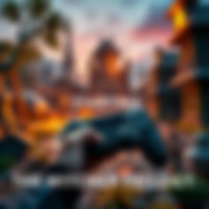 A player preparing to start The Witcher trilogy, with a game controller in hand and a fantasy game setting in the background.