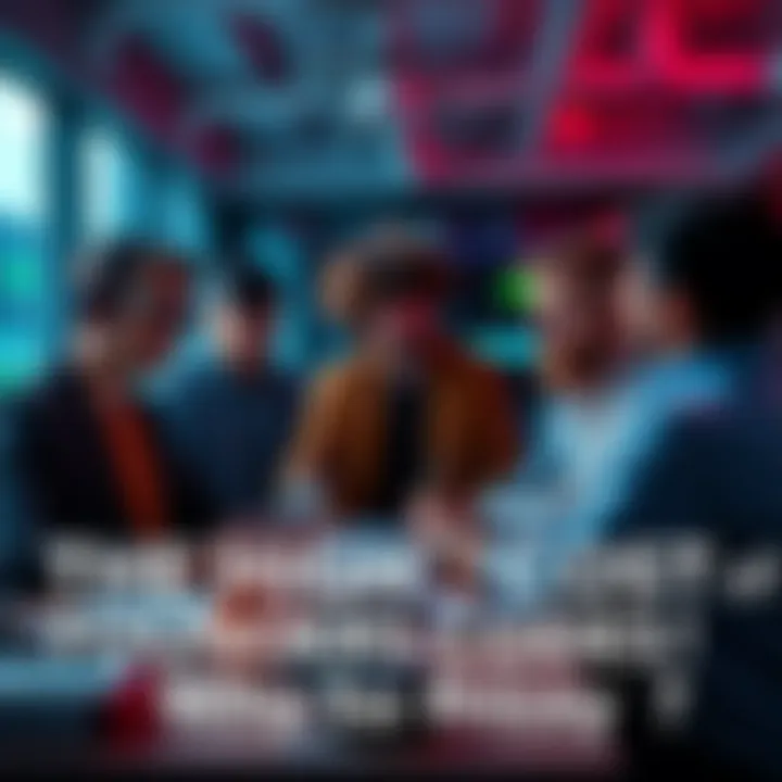 Group of startup founders discussing coding tools and expenses in a modern office setting