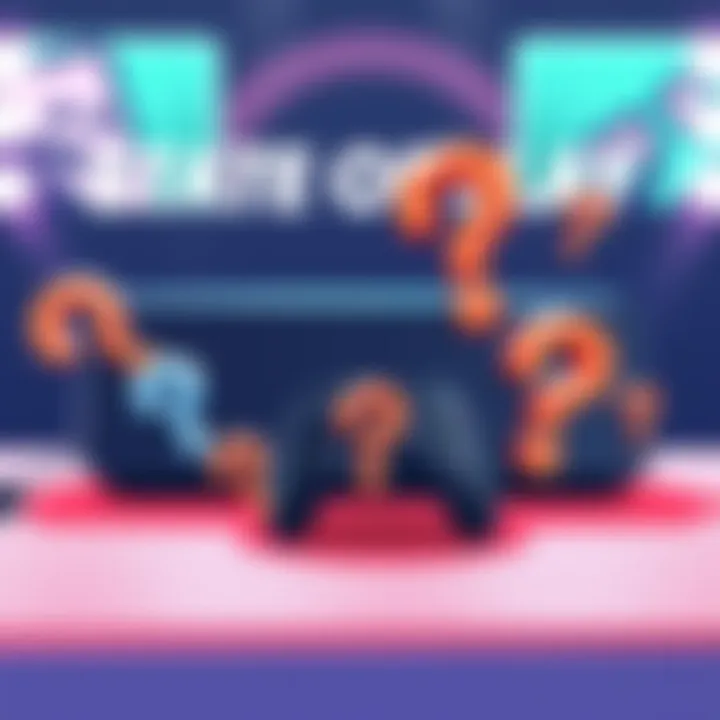A digital illustration showing a gaming console with question marks, representing rumors about the April State of Play event