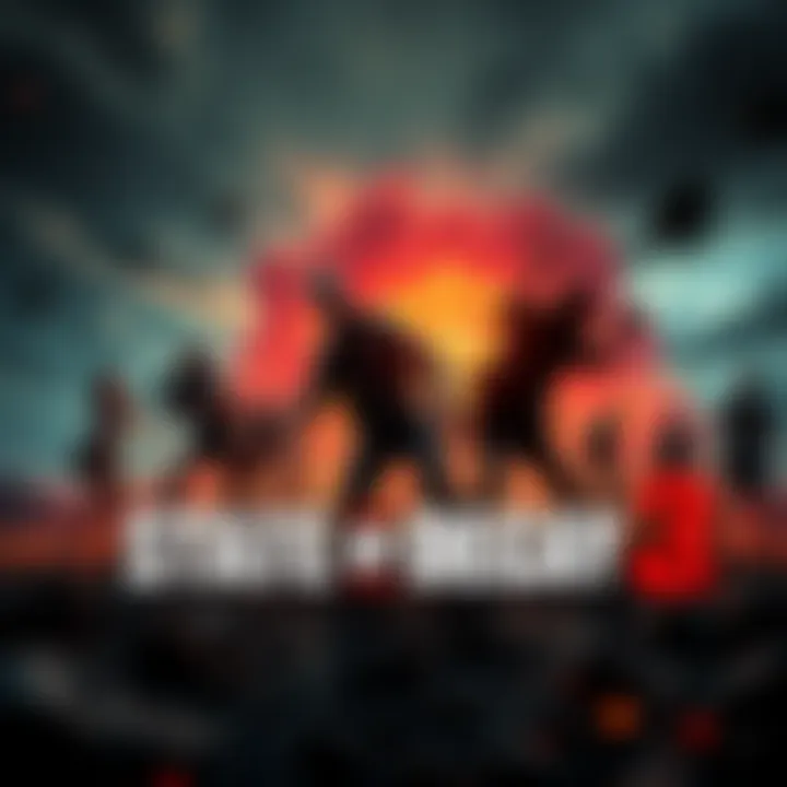 Cover art featuring a zombie fighting scene with characters in post-apocalyptic setting and dark skies
