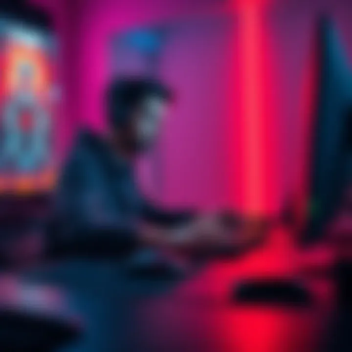 Person practicing static clicking A person focused on improving their static clicking skills, using a computer mouse on a desk with a gaming mat.