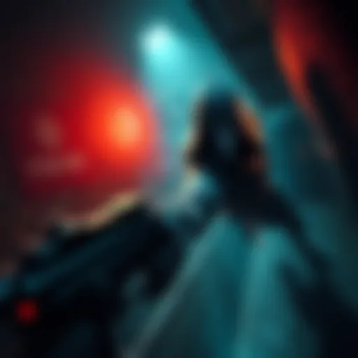 A character sneaking through shadows in a stealth video game environment, showcasing intense gameplay.