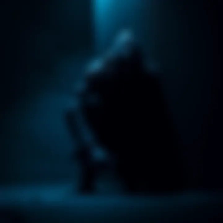 Stealth Game Character in Shadows A character in a stealth game crouching in shadows, looking alert and ready to move. The scene shows dim lighting to highlight the challenge of visibility.