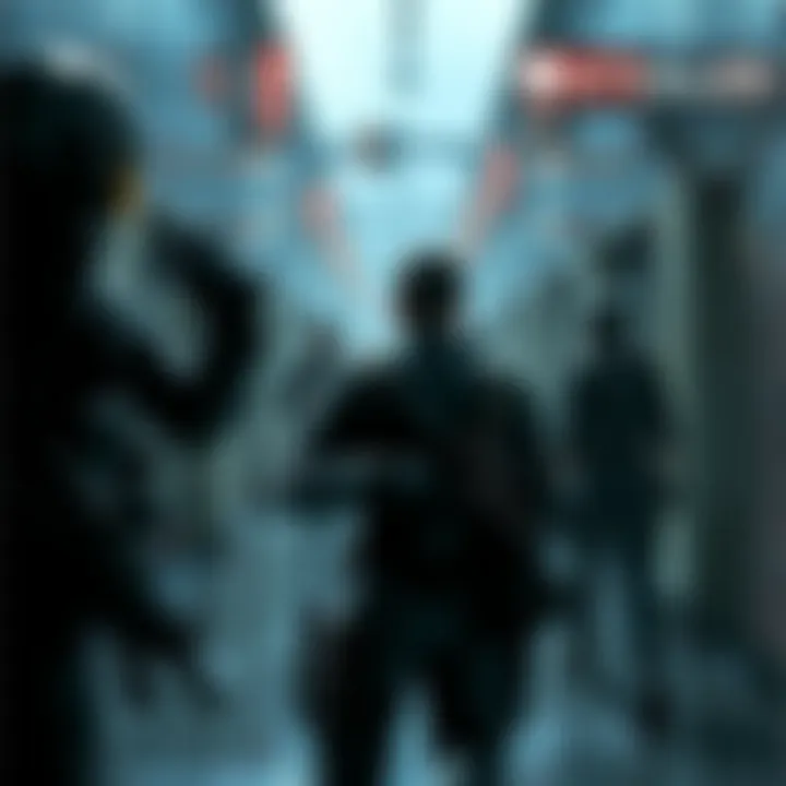 A character sneaking past guards in Metal Gear Solid 2's Strut L section, focusing on stealth tactics and avoiding detection.