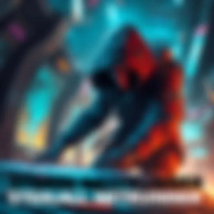 A stealth netrunner character using advanced tech to hack in a futuristic environment.