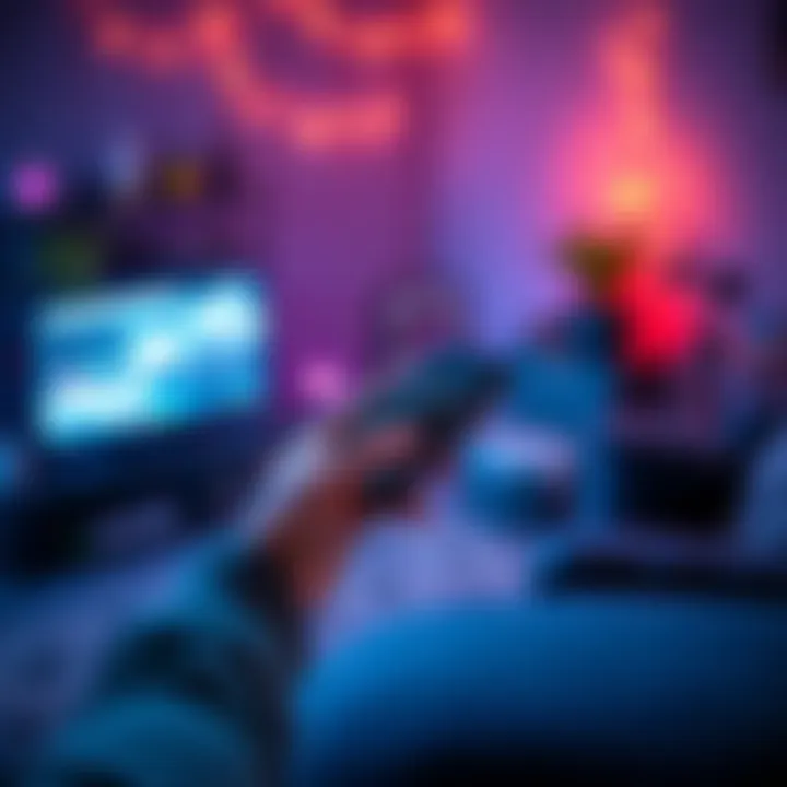 A person holding a Steam Deck and enjoying a gaming session at home