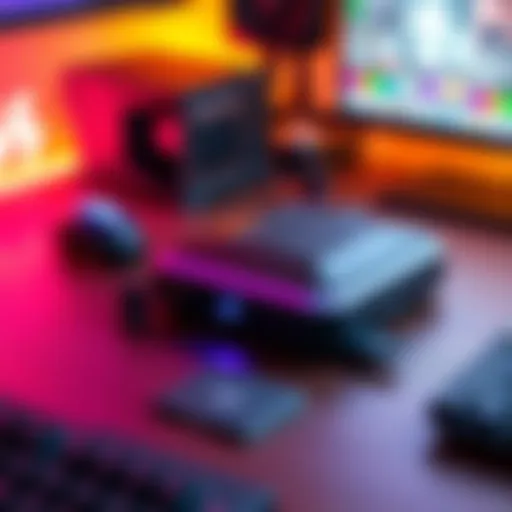 A Steam Deck device connected to an SD card on a desk, showcasing its versatility for gaming and tech projects.