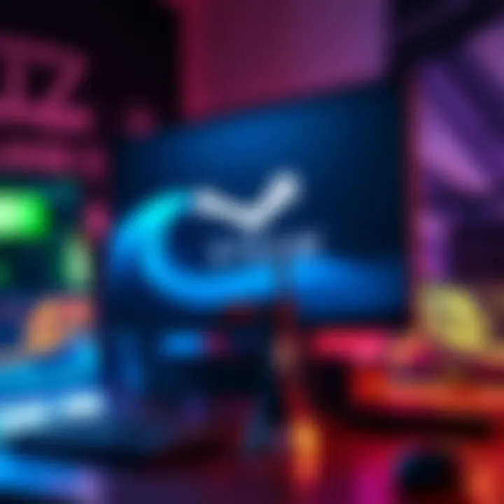 Steam app displayed on a second computer monitor with a gaming setup in the background