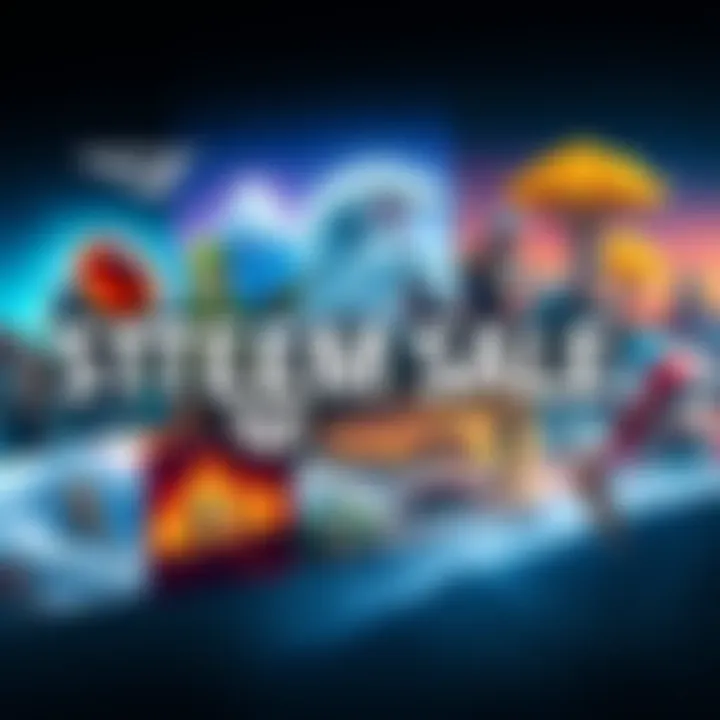 Colorful collage of popular open-world and survival games featured in the Steam Sale