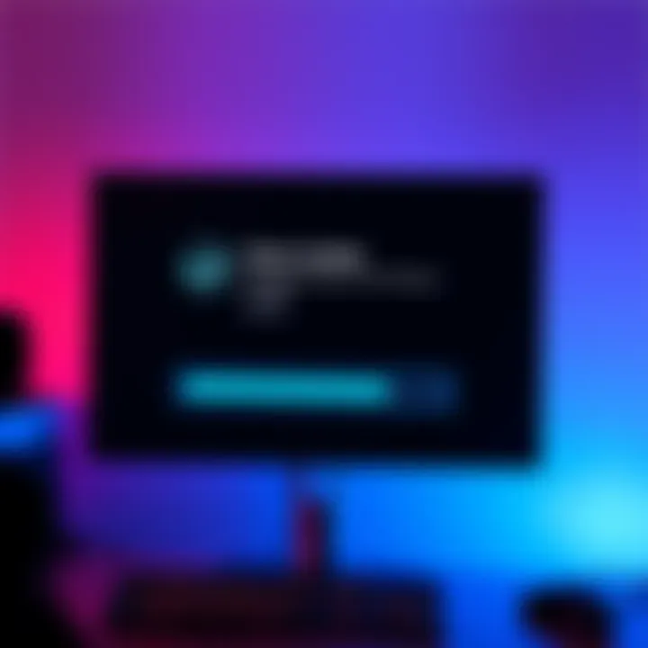 A computer screen showing a Steam update notification with a progress bar