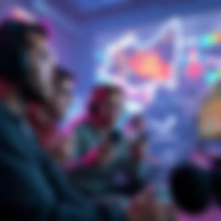 Players frustrated with Steam achievement issues Group of gamers looking at screens with confusion while playing Big Game, showing in-game achievements not syncing with Steam