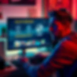 A person gaming on a computer with Steam achievements on the screen and a frustrated expression