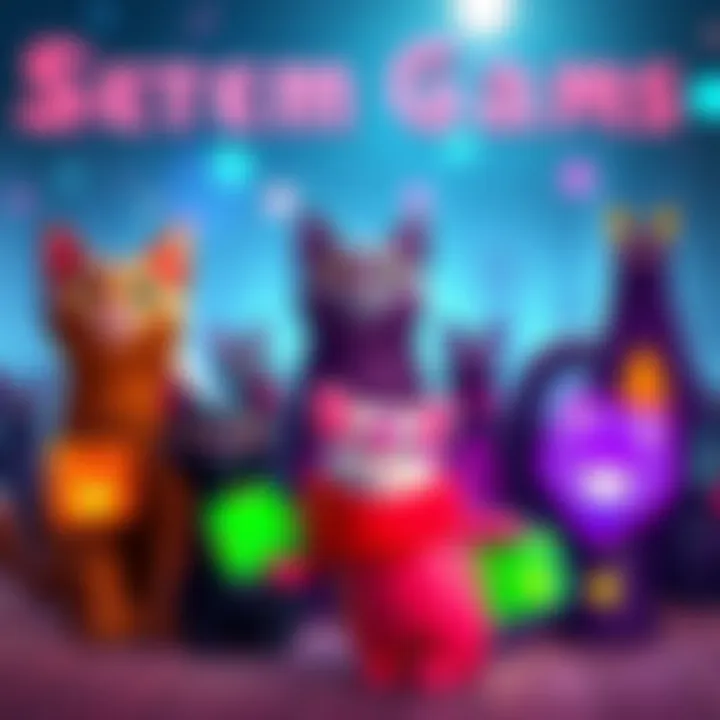 A collection of cat-themed achievement icons from various Steam games