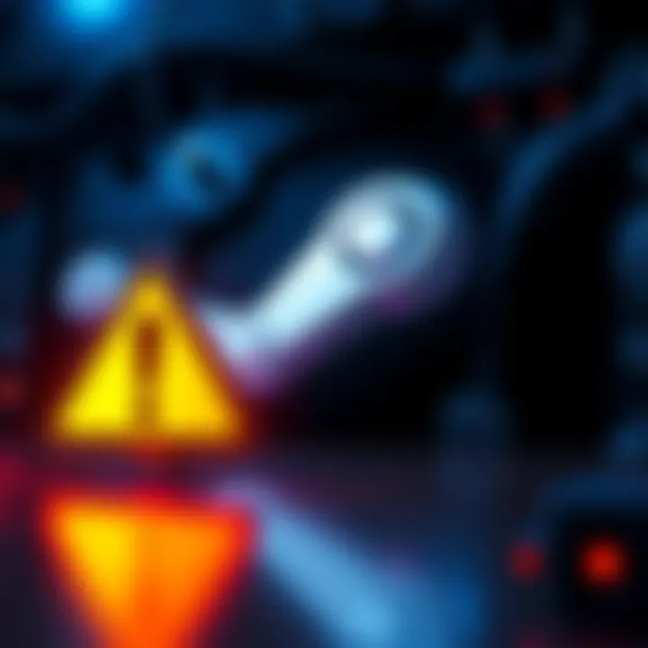 Steam logo with warning sign indicating Fastly server downtime and Akamai operational status