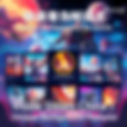 A vibrant illustration showing unique profile backgrounds on Steam China, showcasing colorful designs and gaming themes used for profile customization.