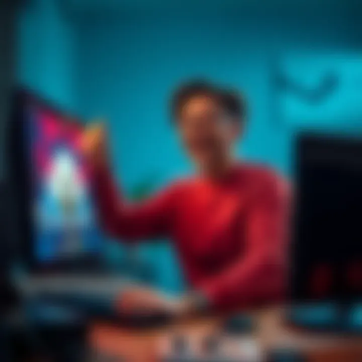 A gamer happily reinstalls a game with Steam's cloud save feature on their computer, showcasing a smooth transition between gaming sessions.