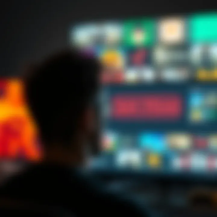 Steam Community Ban A person looks frustrated while trying to access their Steam account, showing a ban message on the screen with gaming icons in the background.