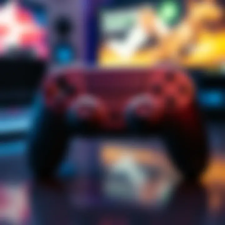 A close-up view of the new Steam Controller showcasing its buttons and design features.