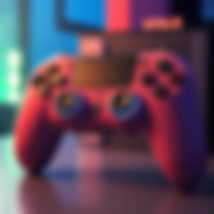 A Steam Controller displayed with an on-screen keyboard that is partially hidden or difficult to see, illustrating visibility problems during gaming.