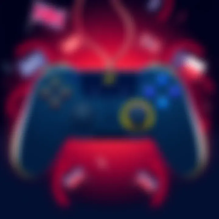 Illustration showing the Steam Controller with tax symbols and state flags, highlighting tax-free purchases for some states