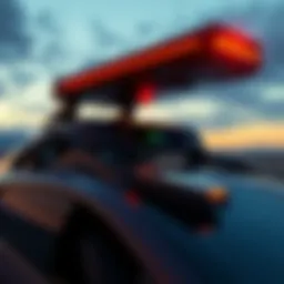A Steam Deck gaming device left on the roof of a car, illustrating the risk of losing it while driving.