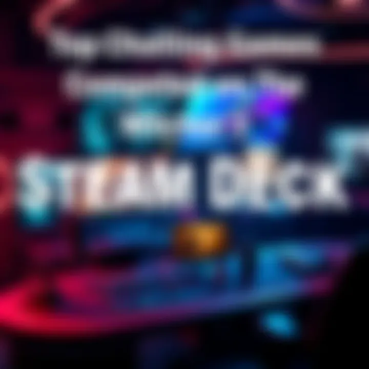 A Steam Deck showing gameplay from challenging games like Arkham Knight and The Witcher 3, highlighting performance during intense gaming sessions