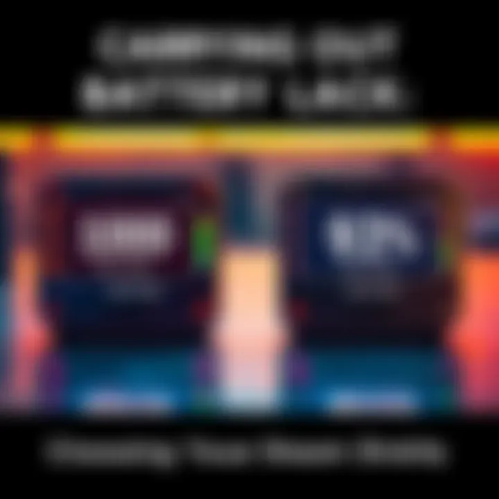 Two second-hand Steam Decks side by side, one labeled with 100% battery and the other with 93% battery, showcasing their differences.