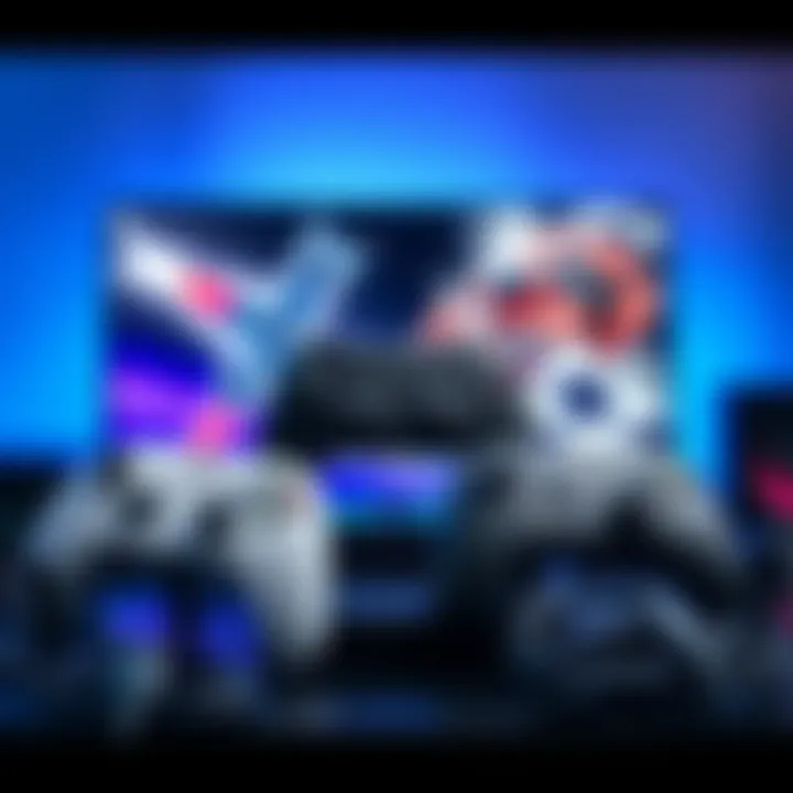 Steam Deck Controllers A variety of wired and wireless controllers displayed next to a Steam Deck console, ideal for split-screen gaming.