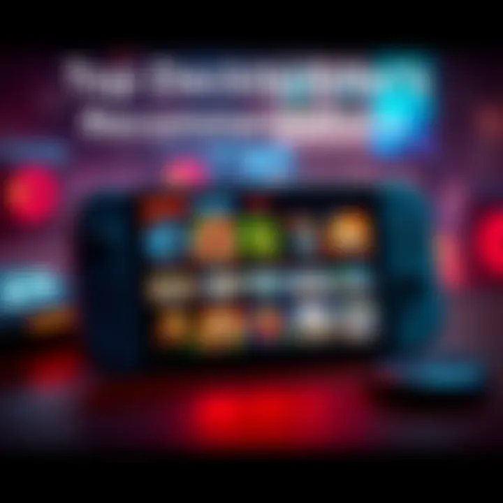 A Steam Deck gaming device displaying popular deckbuilder games on its screen